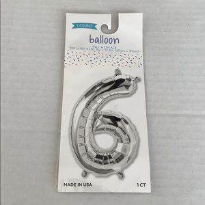 Number 6 balloon silver (L)